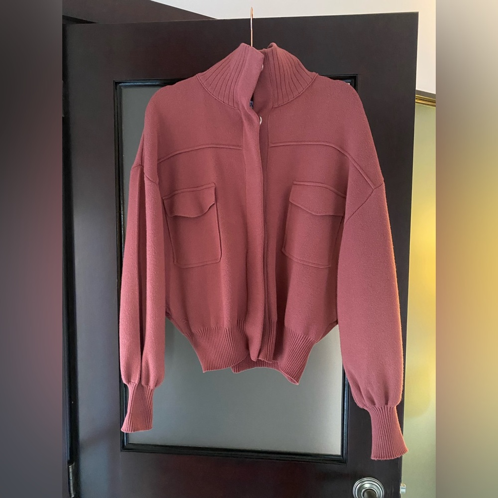 Zara Women's Mauve Bomber Jacket